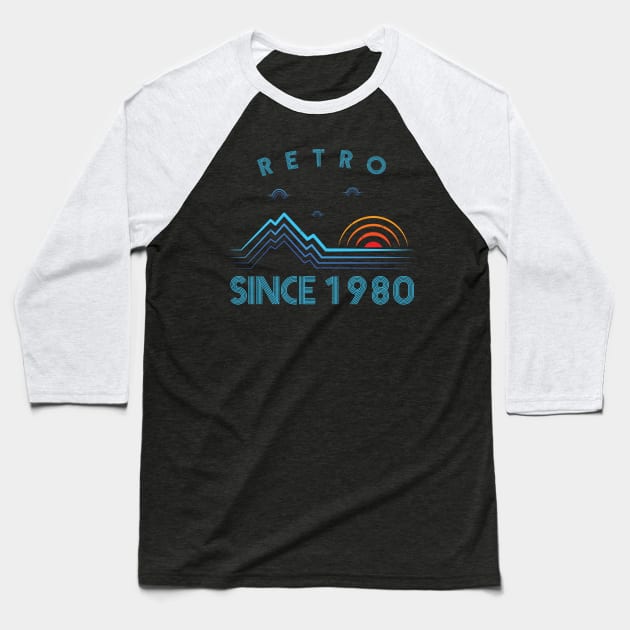 Retro since 1980 birtday design Baseball T-Shirt by JJDESIGN520